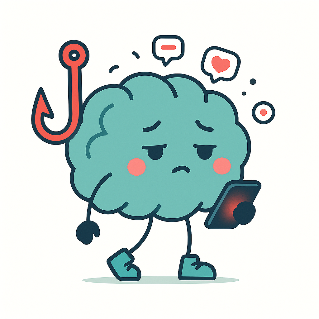 Cortex compulsively checking a phone